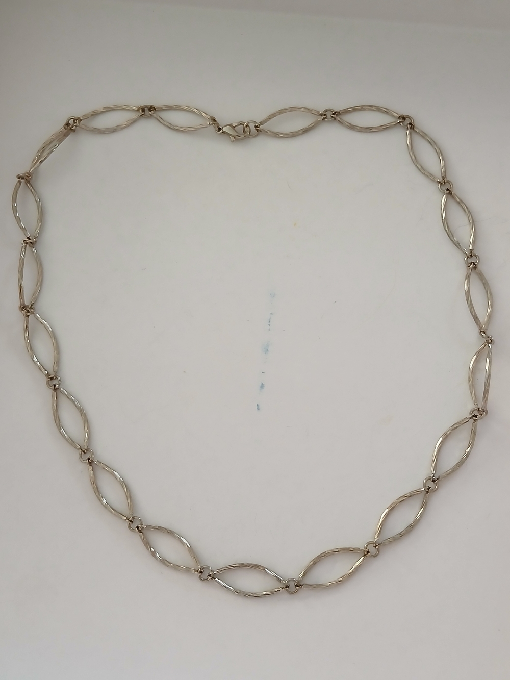 Silver-Tone Linked Marquise Chain Necklace - Women